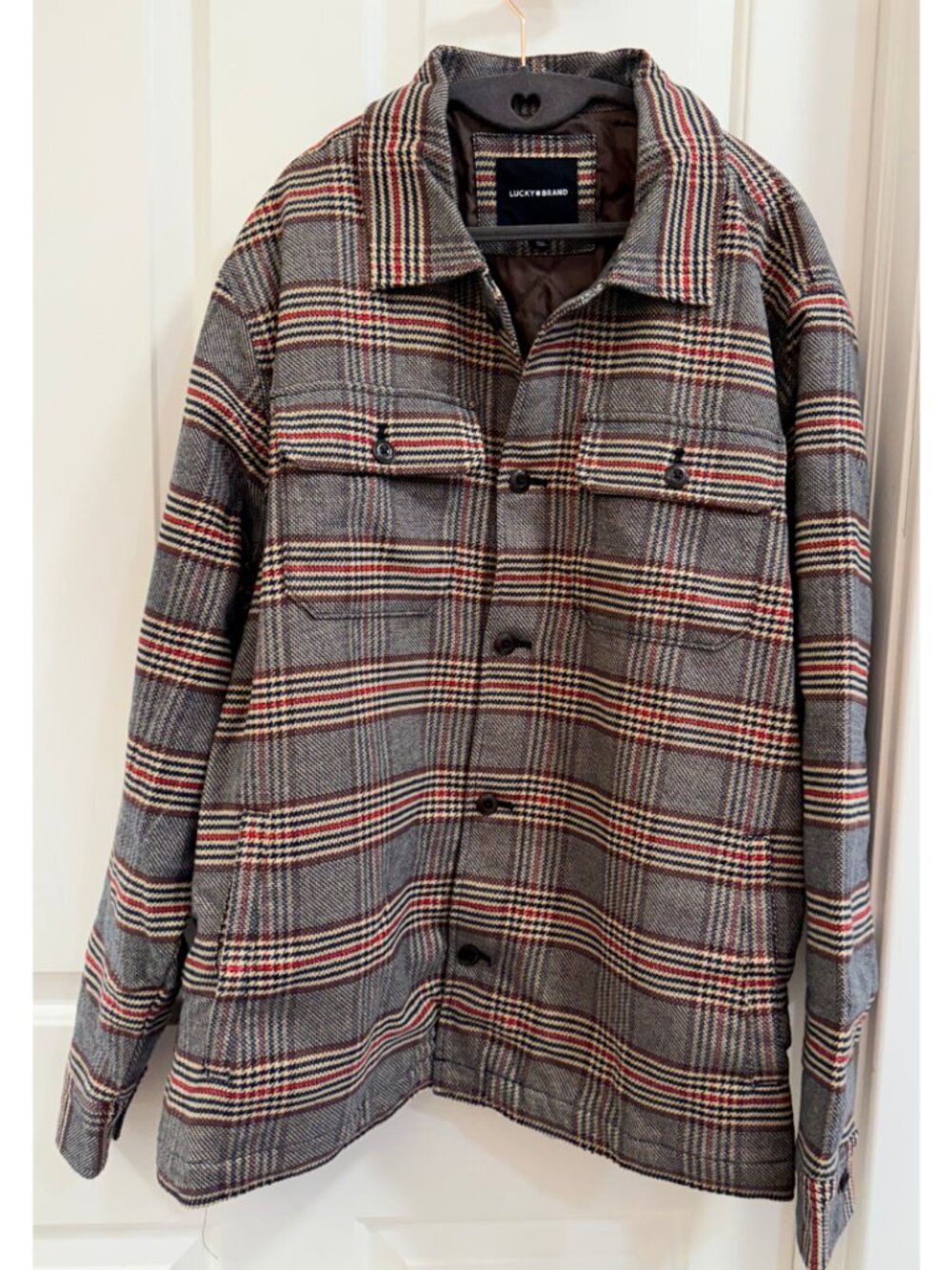 NWT Lucky Brand XL Plaid Quilted Shirt Jacket Shacket